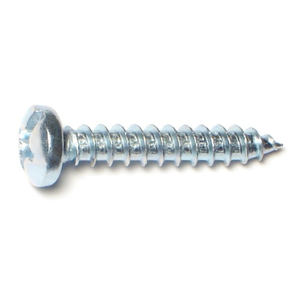 Midwest Fastener Sheet Metal Screw, #12 x 1-1/4 in, Zinc Plated Steel Pan Head Combination Drive, 100 PK 03201